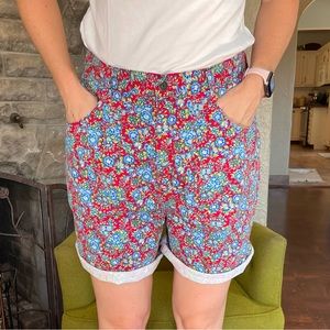 90s vintage floral printed shorts high rise vintage shorts prairie floral print